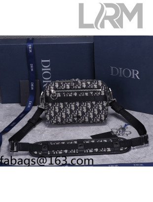 Dior Men's Safari Messenger Bag in Beige and Black Dior Oblique Jacquard 2022 93307 05