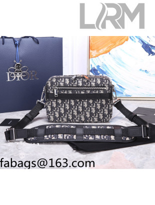 Dior Men's Safari Messenger Bag in Beige and Black Dior Oblique Jacquard 2022 93307 02