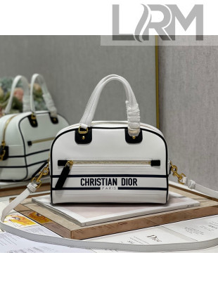 Dior Small Vibe Zip Bowling Bag in Smooth Calfskin White 2022 6200