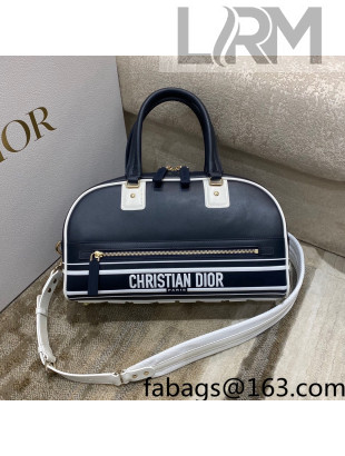 Dior Medium Vibe Zip Bowling Bag in Smooth Calfskin Black 2022 M879
