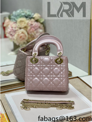 Dior Classic Lady Dior Lambskin Mini Bag Pearly Pink/Gold 2022 0505