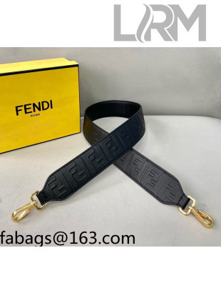 Fendi Strap You FF Leather Shoulder Strap Black 2022