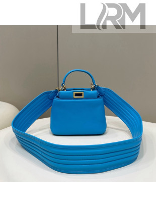 Fendi Peekaboo Iconic XS Bag in Soft Lambskin Blue 2022 8328 