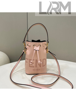 Fendi Mon Tresor Mini Bucket Bag in Pink Logo Leather 2022 8288