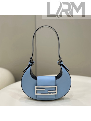Fendi Cookie Leather Hobo Mini Bag Light Blue 2022 8556