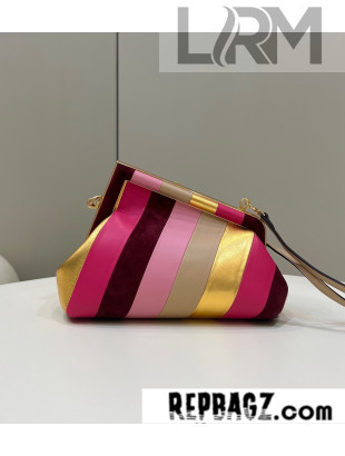 2022 Fendi First Small Leather Bag with Multicolor Inlay 80035M