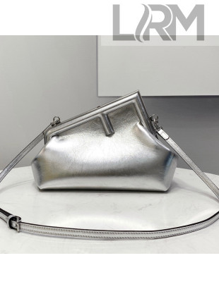 Fendi First Small Metallic Leather Bag Silver 2021 80018M