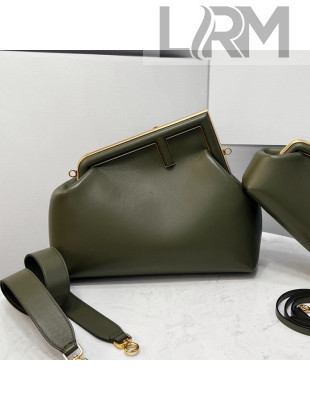 Fendi First Medium Nappa Leather Bag Green 2021 80018L