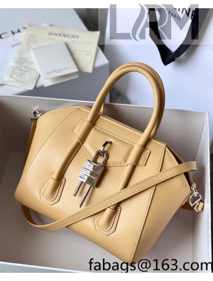 Givenchy Mini Antigona Lock Bag in Box Leather Apricot 2021