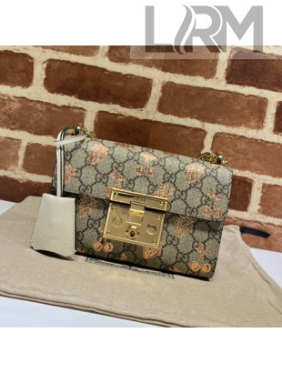 Gucci Padlock Small Berry GG Canvas Shoulder Bag 409487 Beige/Gold 2021 