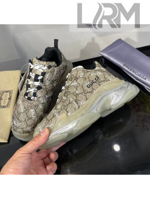 Gucci The Hacker Project Triple S Sneakers Beige/Silver 2021 74