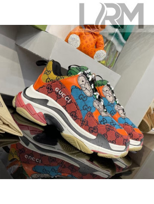 Gucci The Hacker Project Triple S GG Canvas Sneakers Multicolor 2021 76