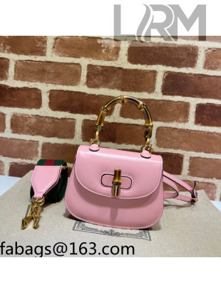 Gucci Leather Mini Top Handle Bag with Bamboo 686864 Pink 2022