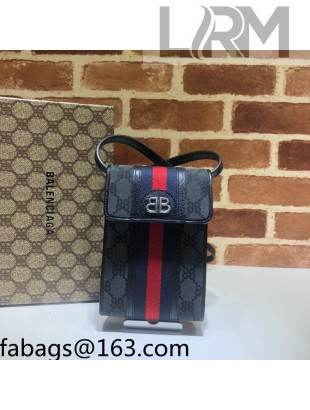Gucci x Balenciaga Ophidia BB Canvas Mini Bag 680130 Black 2022