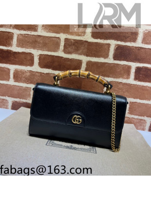 Gucci Bamboo Leather Small Bag 675794 Black 2022