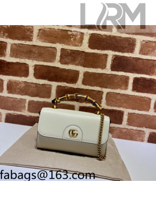 Gucci Bamboo Leather Mini Bag 675795 White 2022