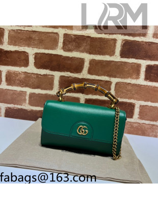 Gucci Bamboo Leather Mini Bag 675795 Green 2022