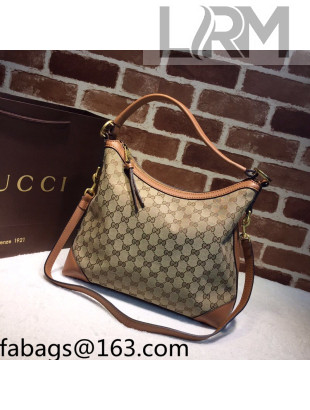 Gucci GG Canvas Medium Top Handle Bag 326514 Camel Brown 2022