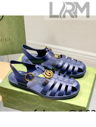 Gucci Men's Strap Flat Sandals Blue 2022 03