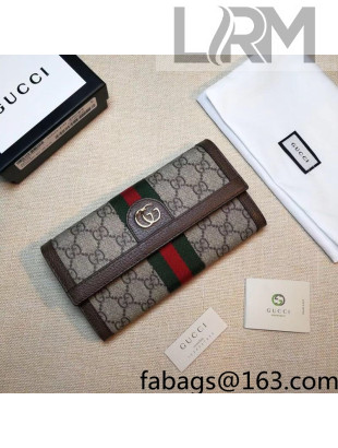 Gucci Ophidia GG Continental Wallet 523153 Brown Leather 2022