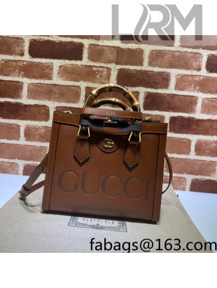 Gucci Diana Embossed Logo Leather Small Tote Bag 660195 Brown 2022