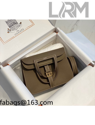 Hermes Halzan Mini 22cm Bag in Togo Calfskin Leather Elephant Grey 2021 01