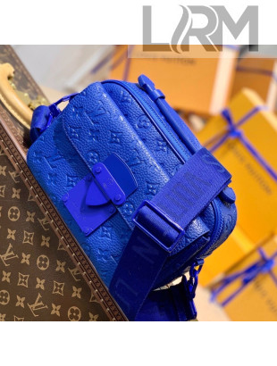 Louis Vuitton S Lock Messenger Bag in Monogram Taurillon Leather M58488 Blue 2021