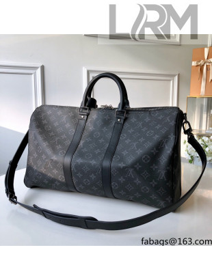 Louis Vuitton Keepall Bandouliere 45 Travel Bag in Black Monogram Canvas M40569 2021