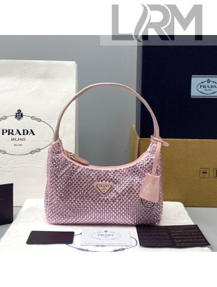Prada Re-Edition 2005 Crystal Shoulder Bag 1BH204 Pink 2022