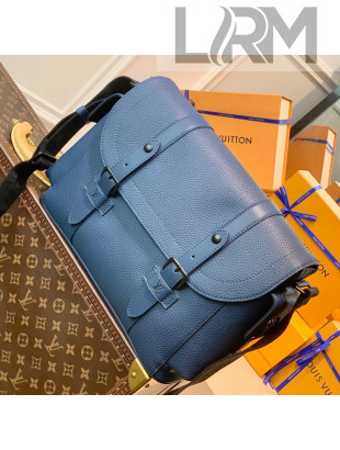Louis Vuitton Christopher Messenger Bag in Taurillon leather M58475 Marine Blue 2021