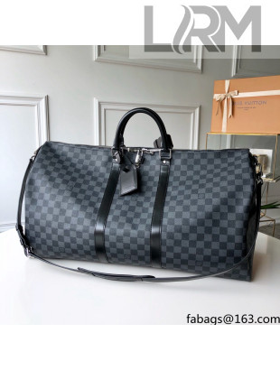 Louis Vuitton Keepall Bandouliere 50/55 Travel Bag in Black Damier Canvas N41416/N41356 2021