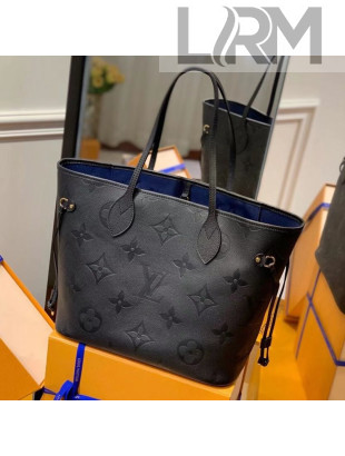 Louis Vuitton Monogram Leather Neverfull MM Tote Bag M45686 Black 2021