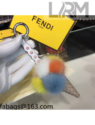 Fendi Ice Cream Bag Charm and Key Holder Grey 2021