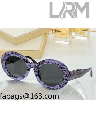 Balenciaga Round Sunglasses BB0073 Purple 2022