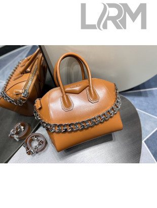 Givenchy Small Antigona Chain Bag in Box Leather Brown 2022