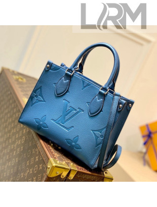 Louis Vuitton OnTheGo PM Tote Bag in Giant Monogram Leather M45653 Blue 2021