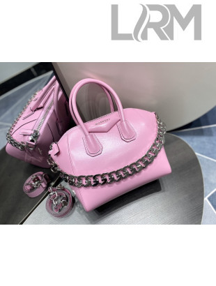 Givenchy Small Antigona Chain Bag in Box Leather Pink 2022