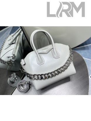 Givenchy Small Antigona Chain Bag in Box Leather White 2022