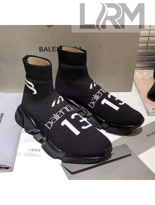 Balenciaga Speed Knit 13 Sock Short Boots Black 2021