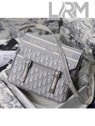 Dior Diorcamp Messenger Bag in Embroidered Oblique Canvas Grey 2020