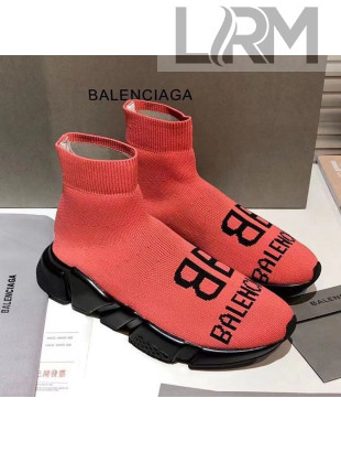 Balenciaga Speed Knit 13 Sock Short Boots Pink 2021