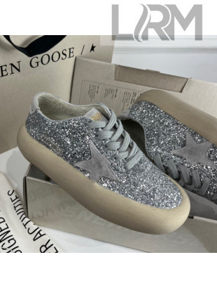 Golden Goose GGDB Space-Star Sneakers in Silver Glitter 2022 01