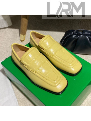 Bottega Veneta Loafers in White Crocodile Calfskin Yellow 2020