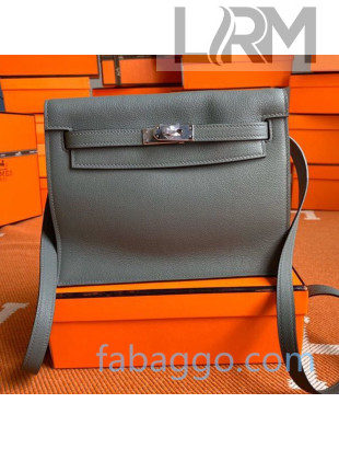 Hermes Kelly Danse Backpack in Evercolor Leather Almont Grey/Silver 2020