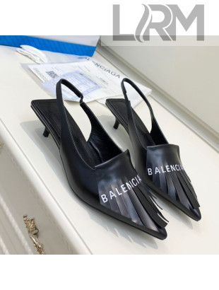 Balenciaga Tassel Slingback Pumps 3cm Black 2021