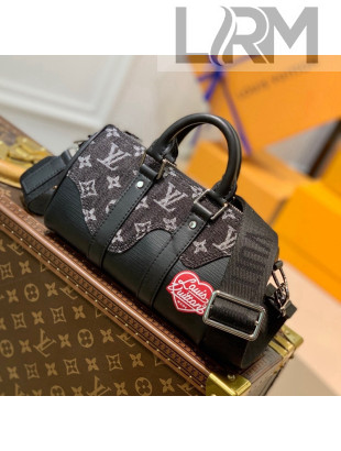 Louis Vuitton Keepall XS Bag in Monogram Denim and Leather M90689 Black 2021