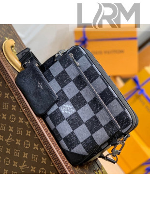 Louis Vuitton Men's Trio Messenger Bag in Damier Leather N80401 Black/Grey 2021