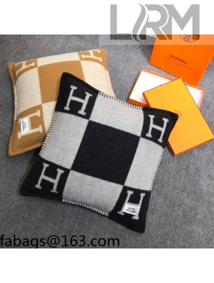 Hermes Avalon Wool Pillow 55x55cm Black 2021