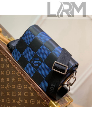 Louis Vuitton Men's Studio Messenger Bag in Navy Damier Infini 3D Leather N50037 2021