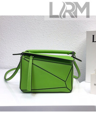 Loewe Puzzle Mini Bag in Smooth Calfskin Grass Green 2022 10173